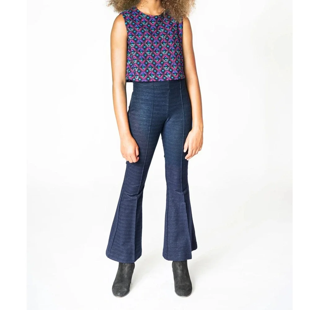 Jeune Otte Abba Top Girls Size 14 Floral Jacquard Sleeveless‎ Crop Party Casual